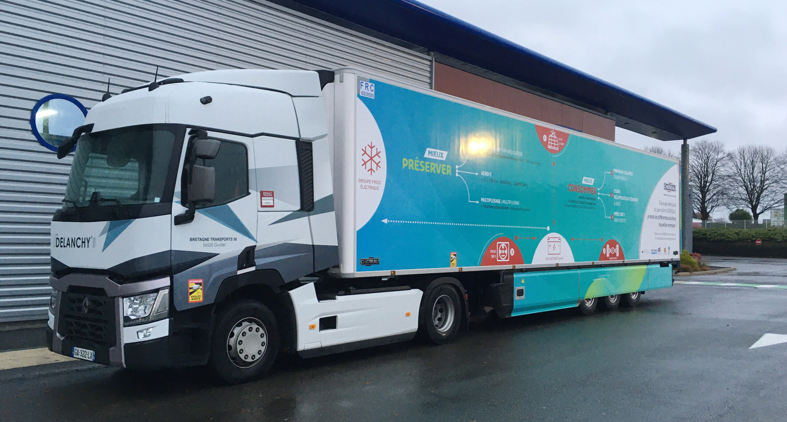 A new prototype semi-trailer under test at DELANCHY Group